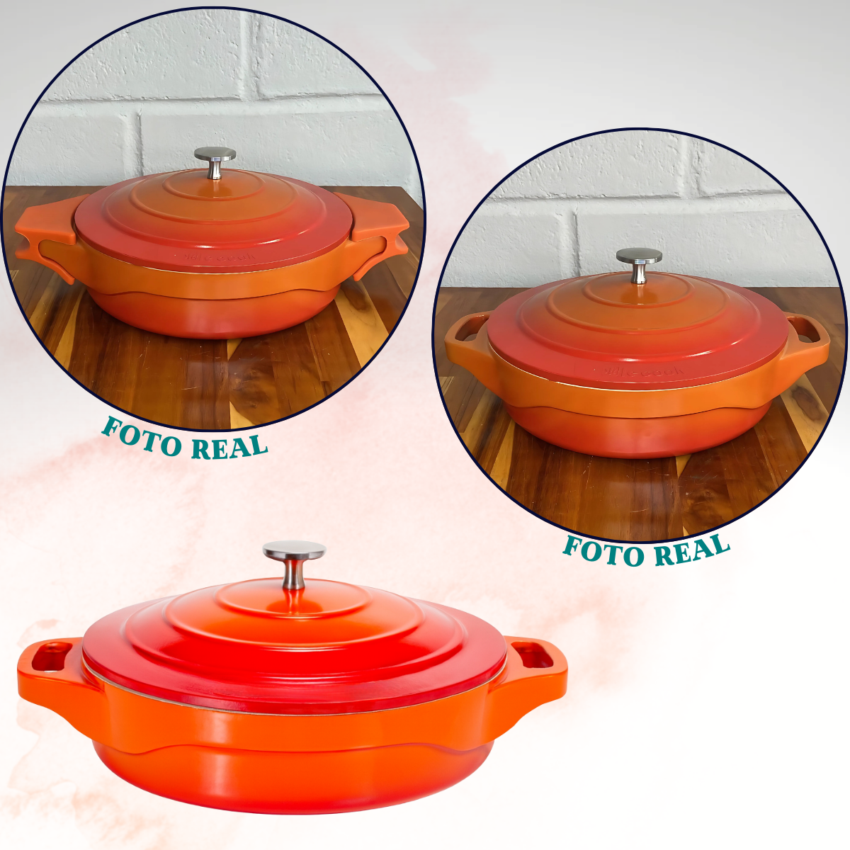 Caçarola Baixa Le Cook 2,4L Antiaderente Cerâmico