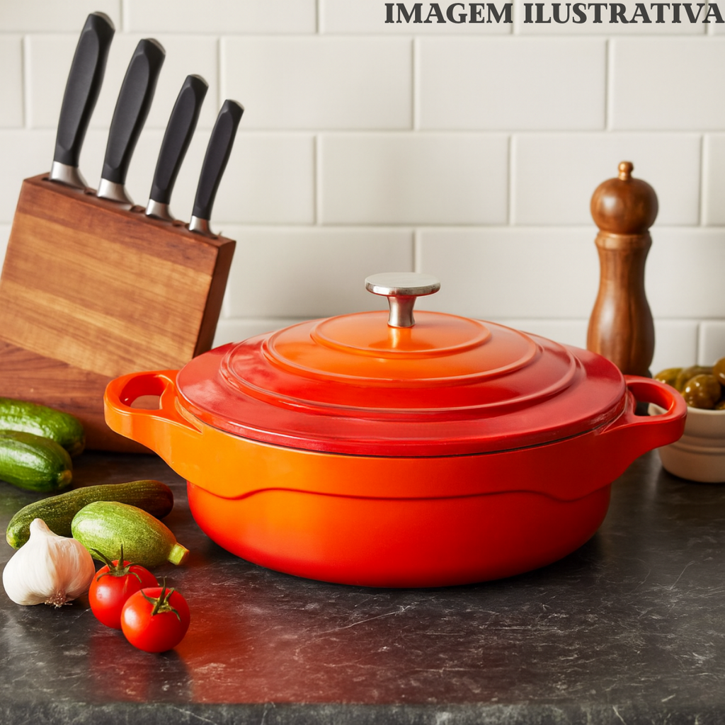 Caçarola Baixa Le Cook 2,4L Antiaderente Cerâmico