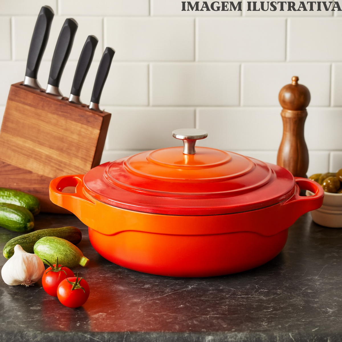 Caçarola Baixa Le Cook 2,4L Antiaderente Cerâmico