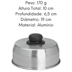Abafador de Hambúrguer Alumínio Polido N18 Lidermix