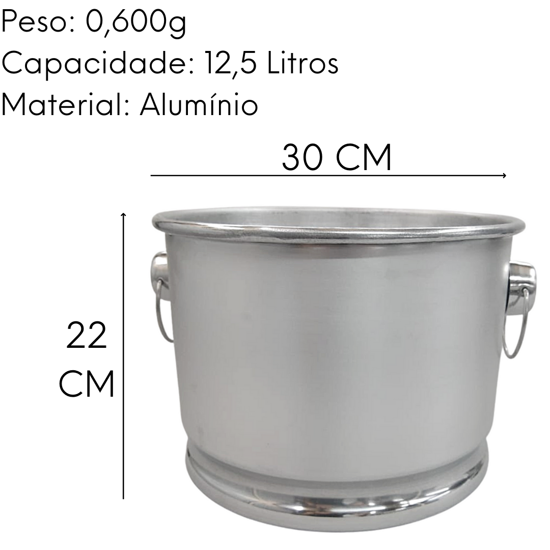 Balde de Gelo Extra Alto Aluminio Polido 12,5L Lidermix