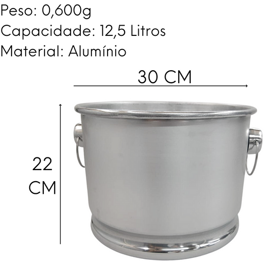 Balde de Gelo Extra Alto Aluminio Polido 12,5L