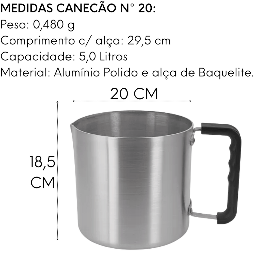 Canecão Luxo N20 Alumínio Extra Polido Lidermix