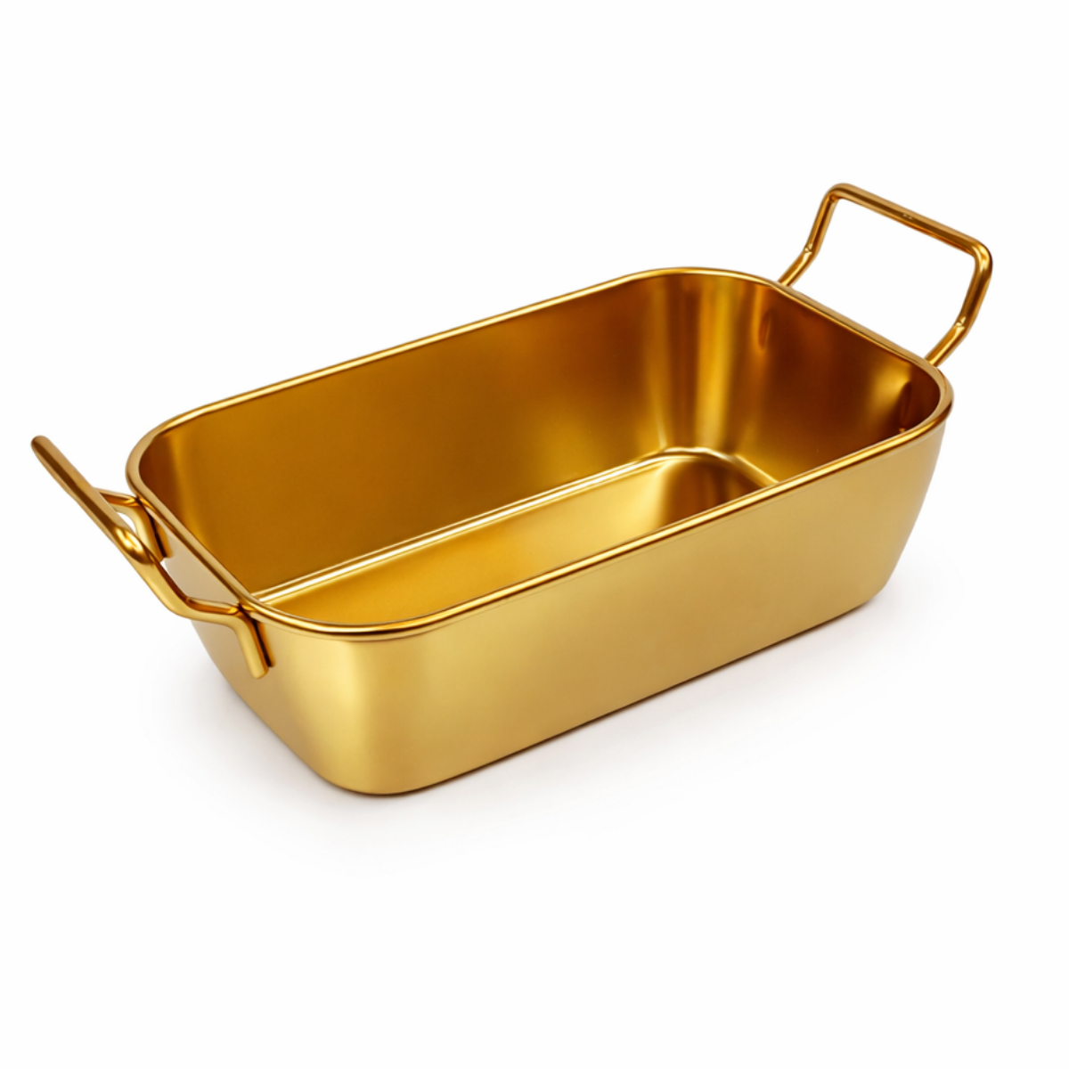 Travessa Servir Com Alça Inox Dourado