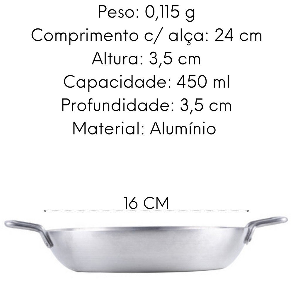 Frigideira Pergaminho Extra Escovado N16 Lidermix