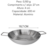 Frigideira Pergaminho Extra Escovado N18 Lidermix