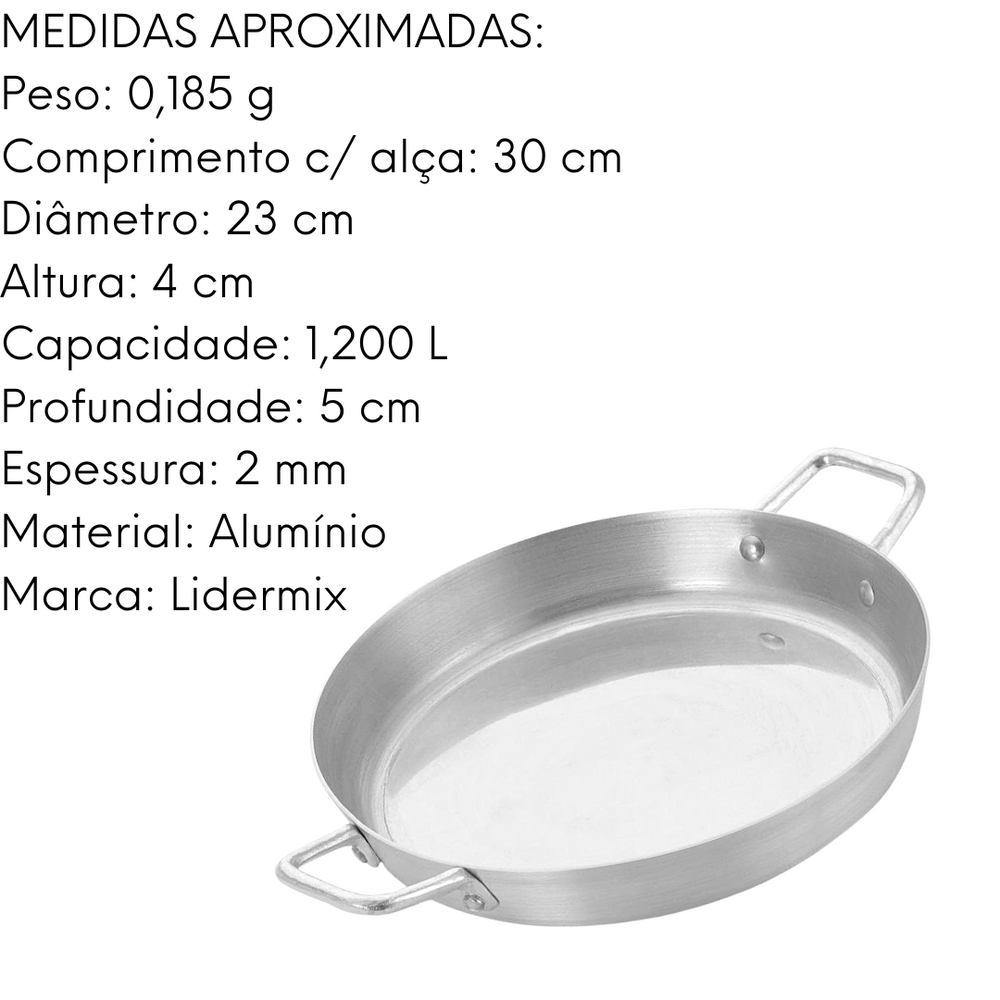 Frigideira Pergaminho Extra N22 Escovado Lidermix