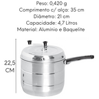 Panela Pipoqueira De Alumínio 4,7l Leve Lidermix