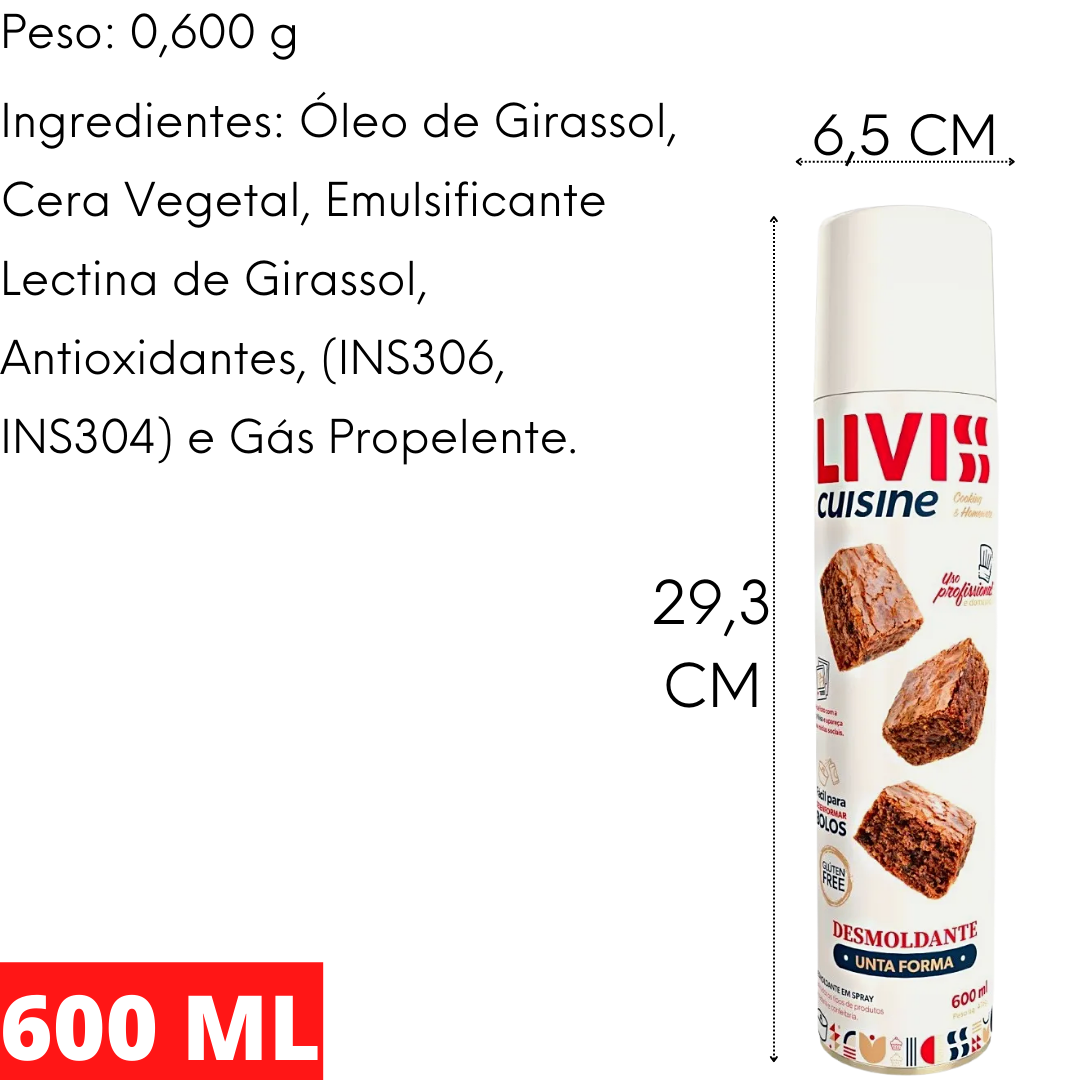 Desmoldante Unta Forma 600ml Spray Livis