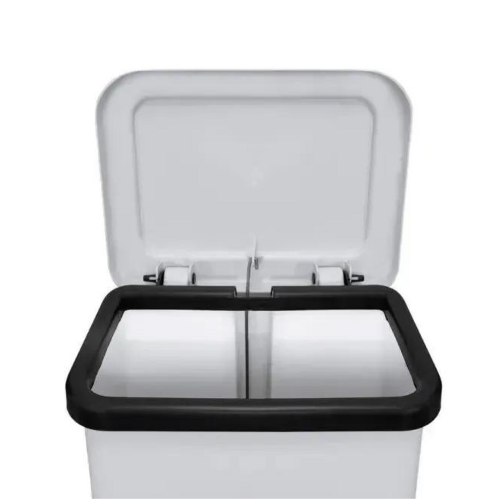 Lixeira Retangular 15L Branca - A Gourmet