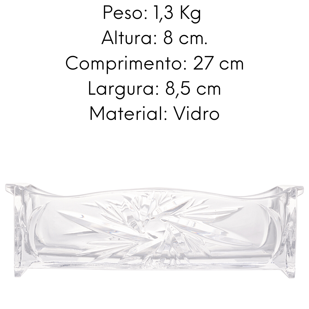 Porta Talheres em Vidro 27 cm Lyor