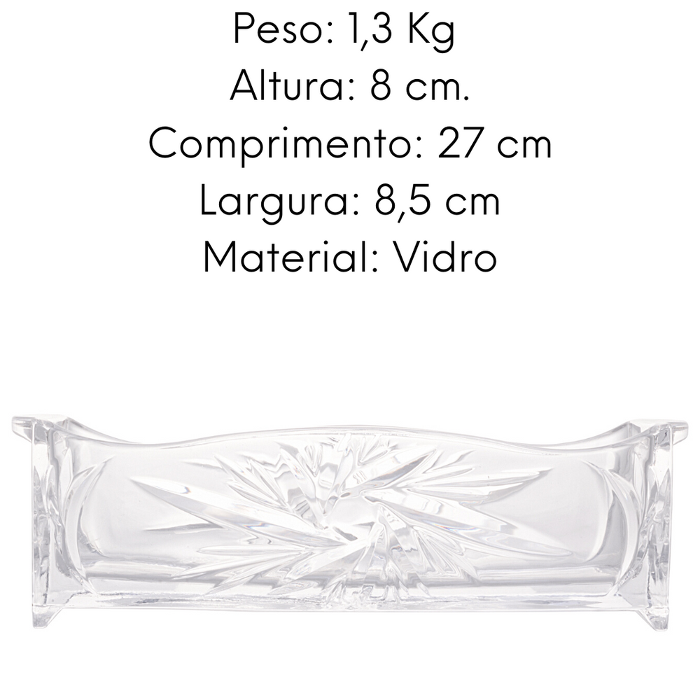 Porta Talheres em Vidro 27 cm Lyor