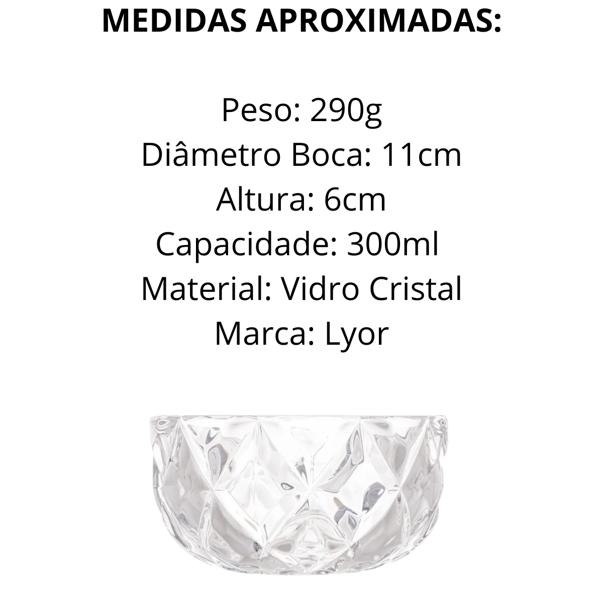 Tigela Bowl Diamond Vidro 300ml - A Gourmet