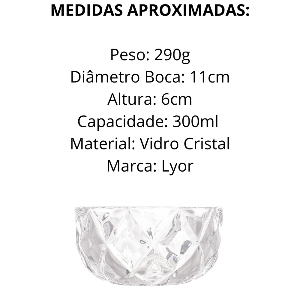 Tigela Bowl Diamond Vidro 300ml - A Gourmet