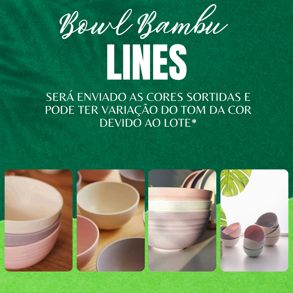 Tigela Bowl Bambu Lines 350ml Sortido - A Gourmet