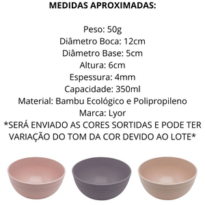 Tigela Bowl Bambu Lines 350ml Sortido - A Gourmet
