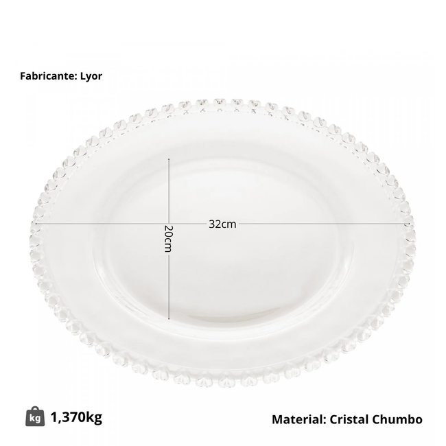 Sousplat cristal Coração Lyor 32 cm Main Image