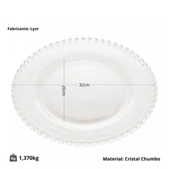 Sousplat cristal Coração Lyor 32 cm