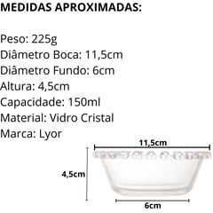 Tigela Bowl Raso borda 150ml Vidro - A Gourmet