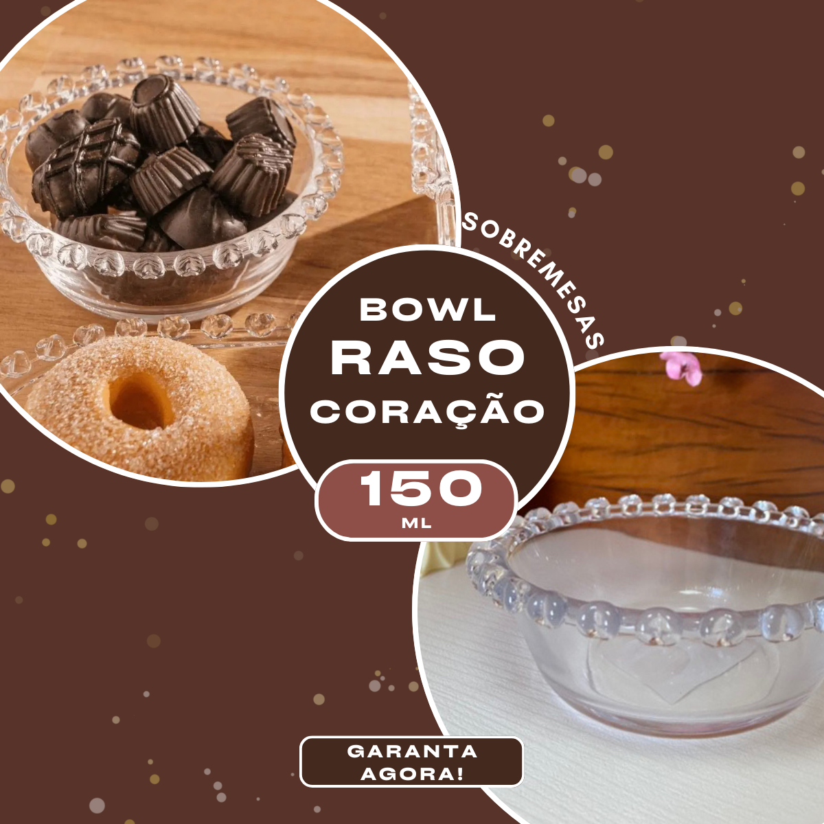 Tigela Bowl Raso borda 150ml Vidro - A Gourmet