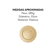 Sousplat Shine Dourado de Plástico - A Gourmet