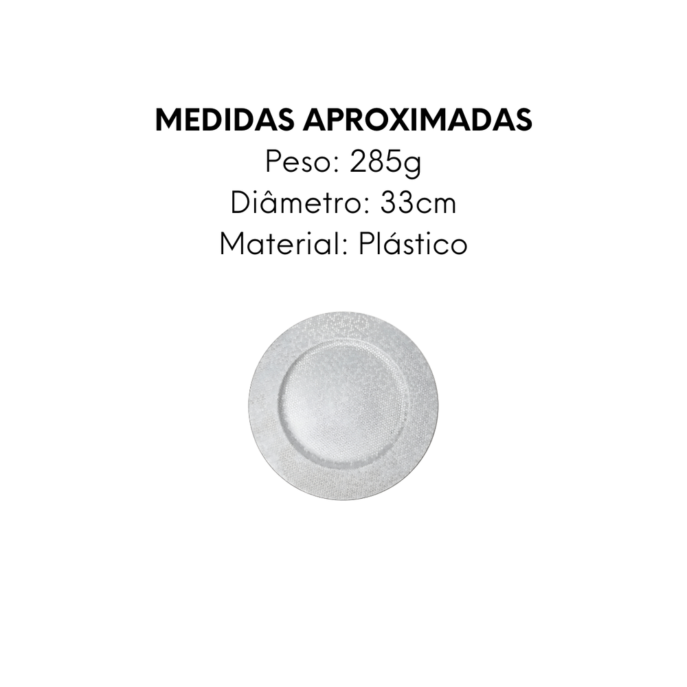 Sousplat Shine Prateado de Plastico - A Gourmet