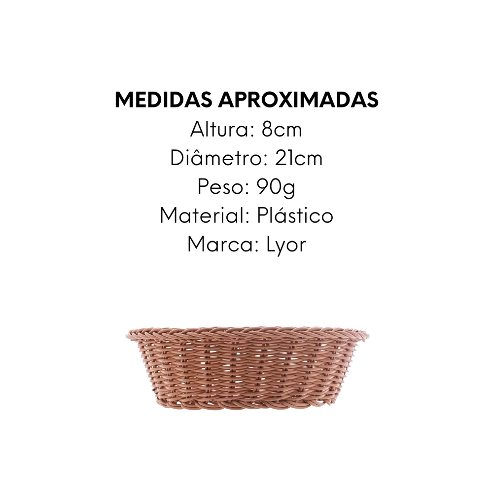 Cesta Rattan 21cm Plástico Lyor