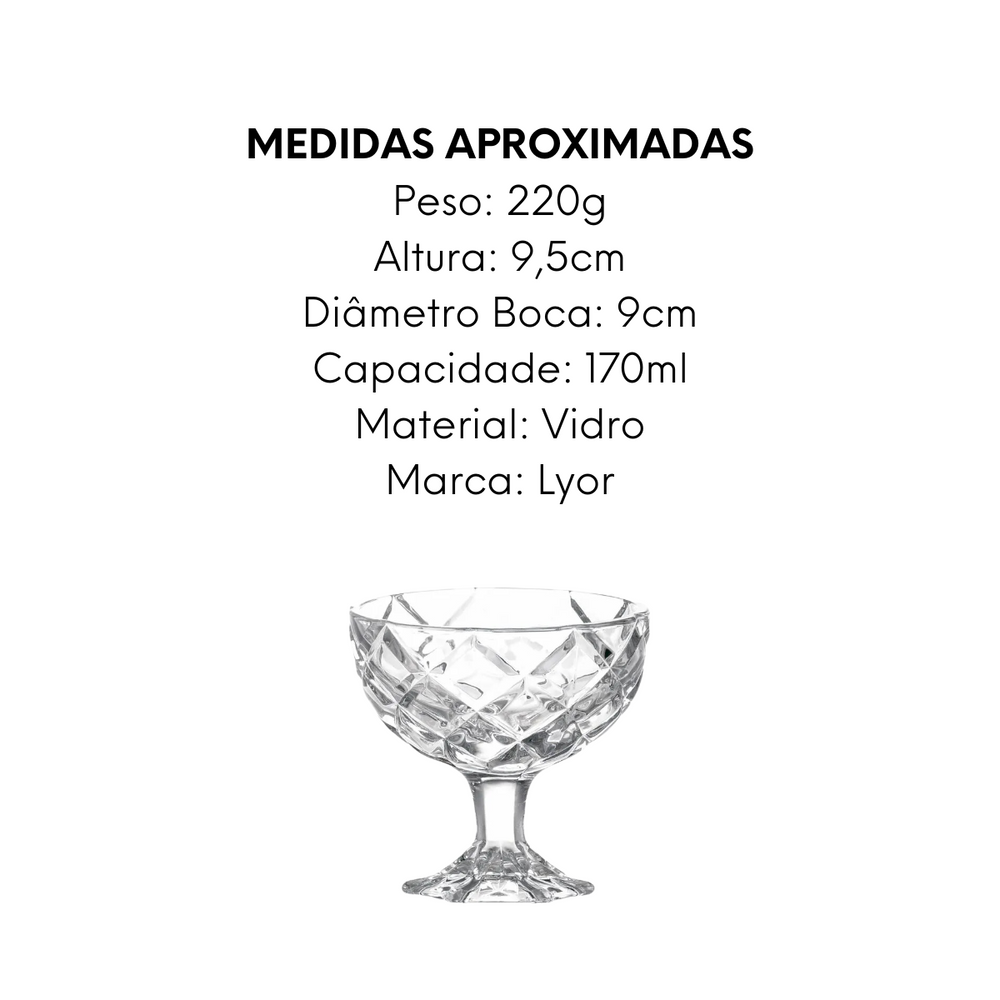 Taça Sobremesa Lyor de Vidro 170ml - A Gourmet