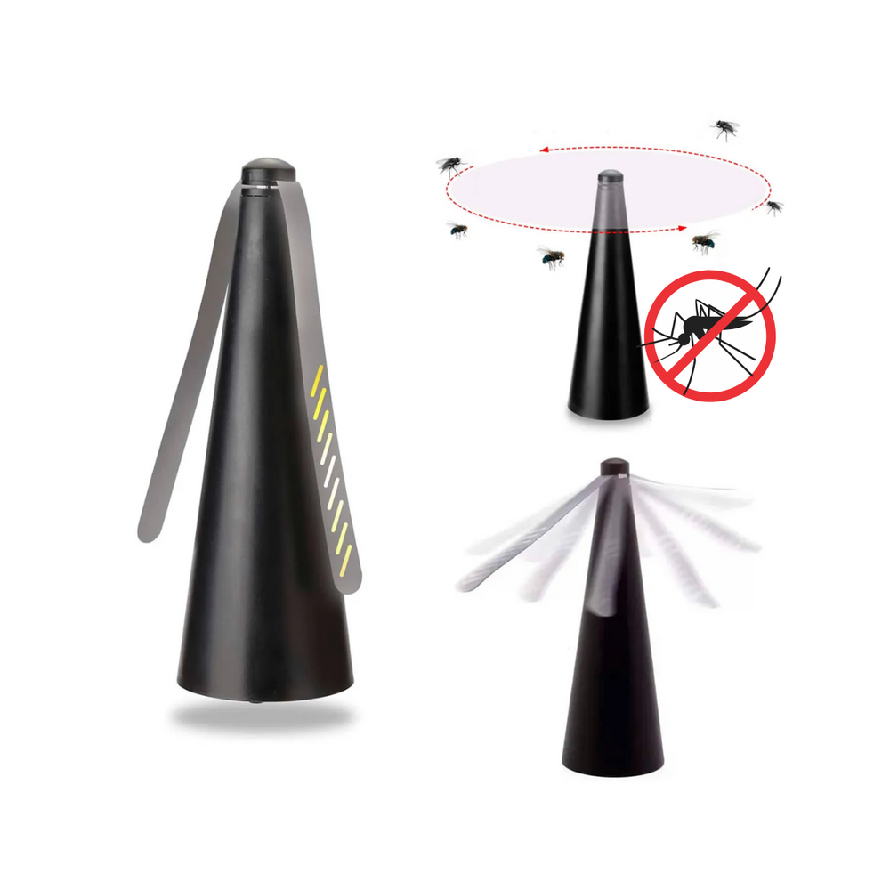 Ventilador Repelente Preto a Pilha Lyor - A Gourmet