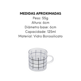 Caneca de Vidro Stripes 125ml Lyor