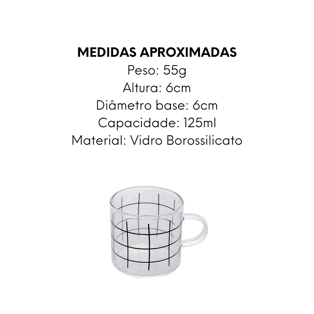 Caneca de Vidro Stripes 125ml Lyor