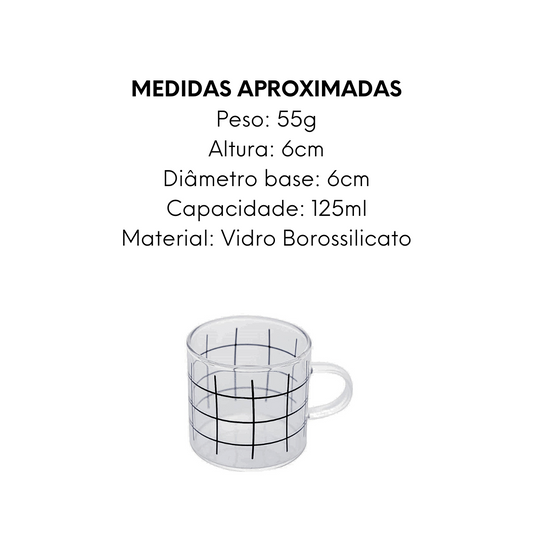 Caneca de Vidro Stripes 125ml