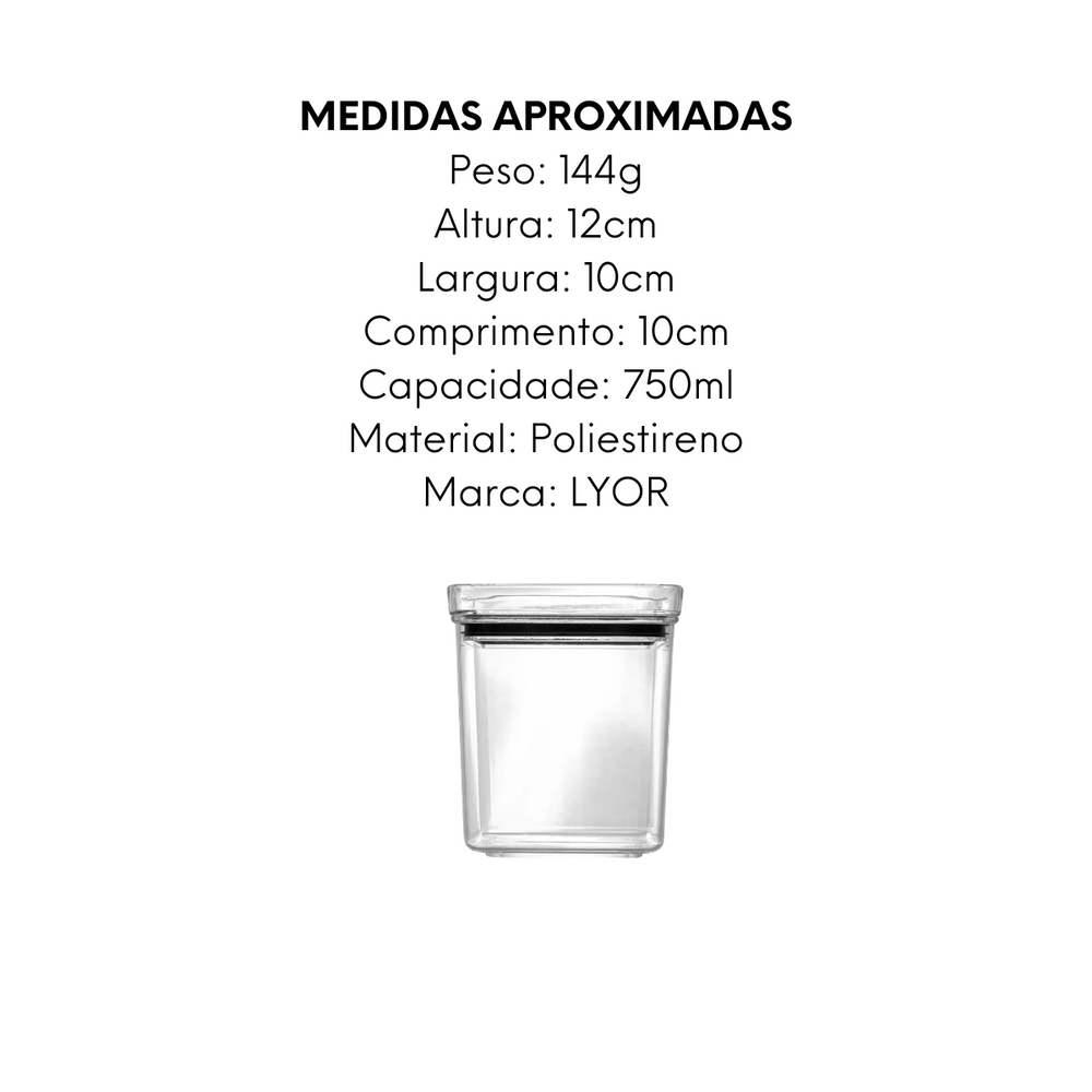 Pote Hermético Empilhavel 750ml - A Gourmet