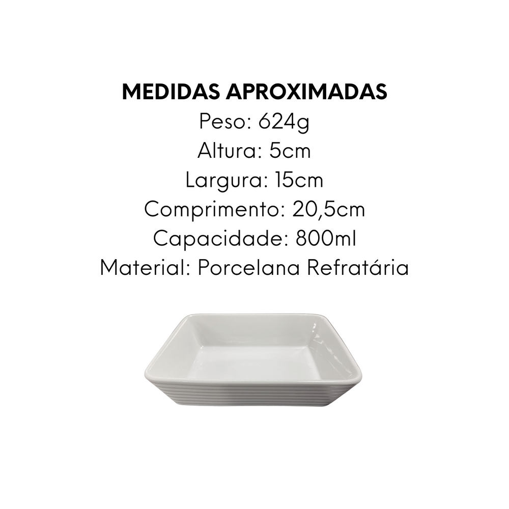 Travessa Refrataria de Porcelana Linea - A Gourmet