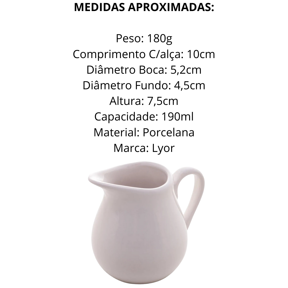 Leiteira de Porcelana 190ml - A Gourmet