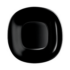 Prato Raso Carine Noir Preto 27cm Vidro Temperado Day Home
