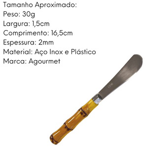 Conjunto 4 Espátula de aço Inox Cabo Bambu A Gourmet