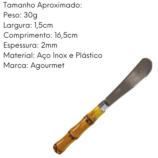 Conjunto 4 Espátula de aço Inox Cabo Bambu