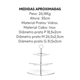 Porta Doce 3 Andares de Vidro Lyor