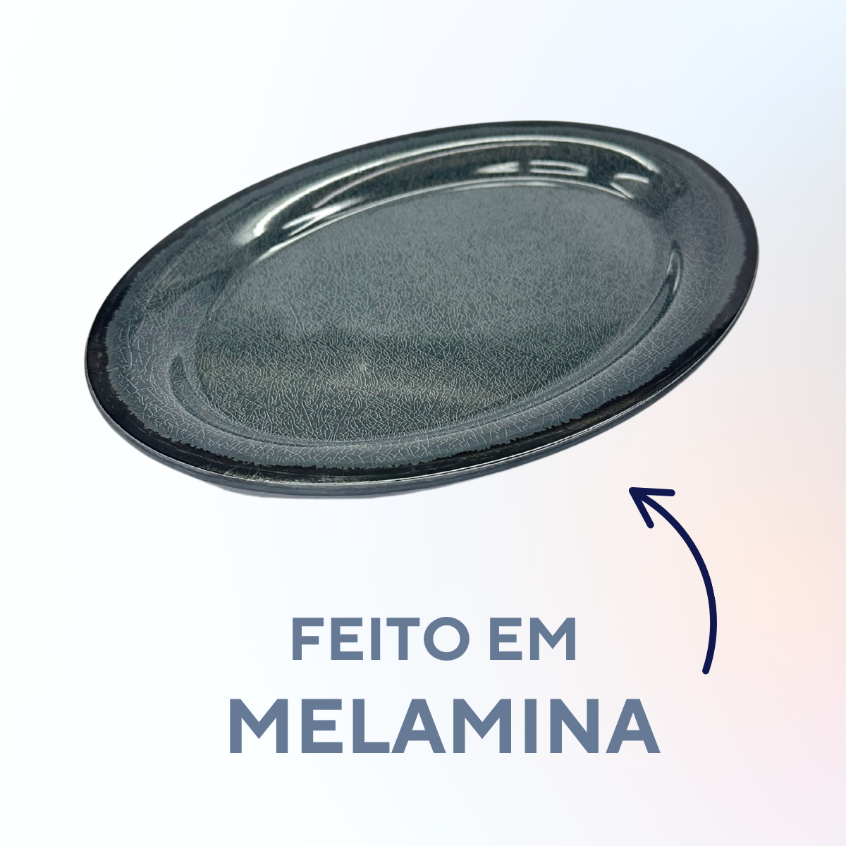 Travessa Oval Chumbo M de Melamina - A Gourmet