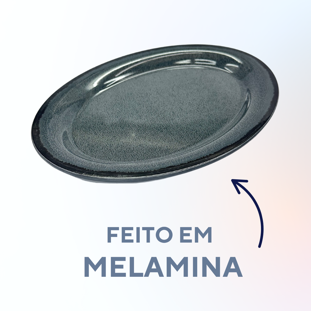 Travessa Oval Chumbo M de Melamina - A Gourmet