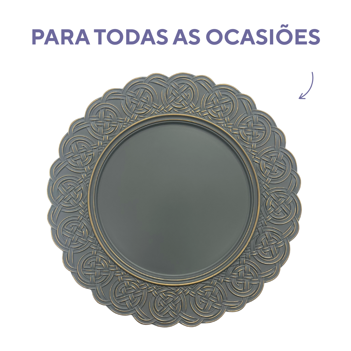 Sousplat cinza elegante