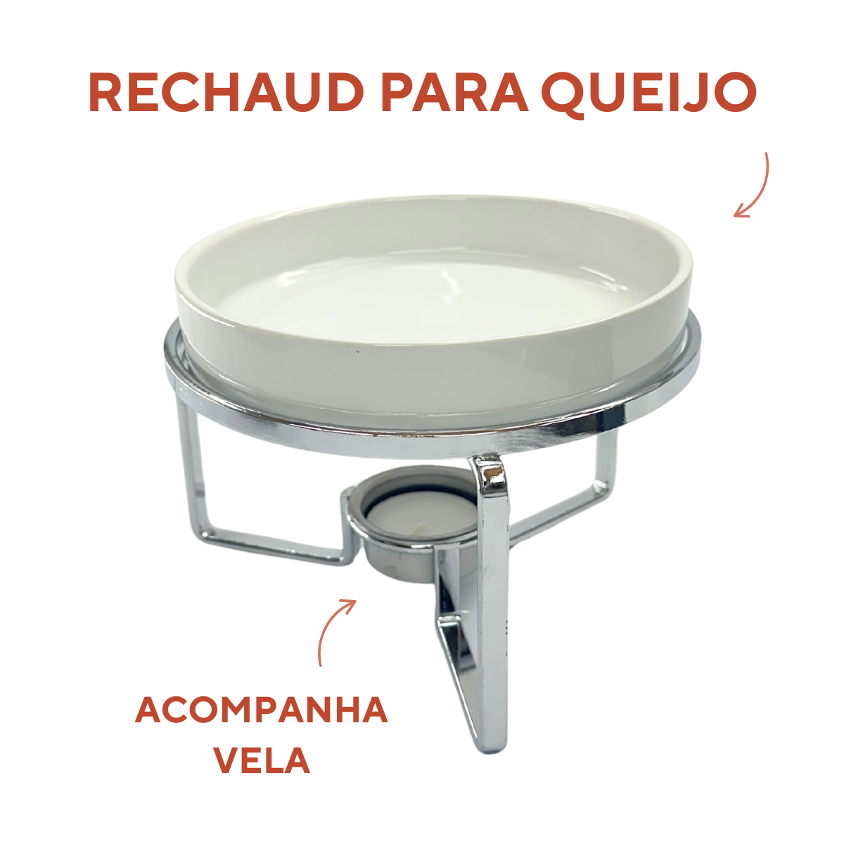 Rechaud queijo Brie Faca Vela Queimador