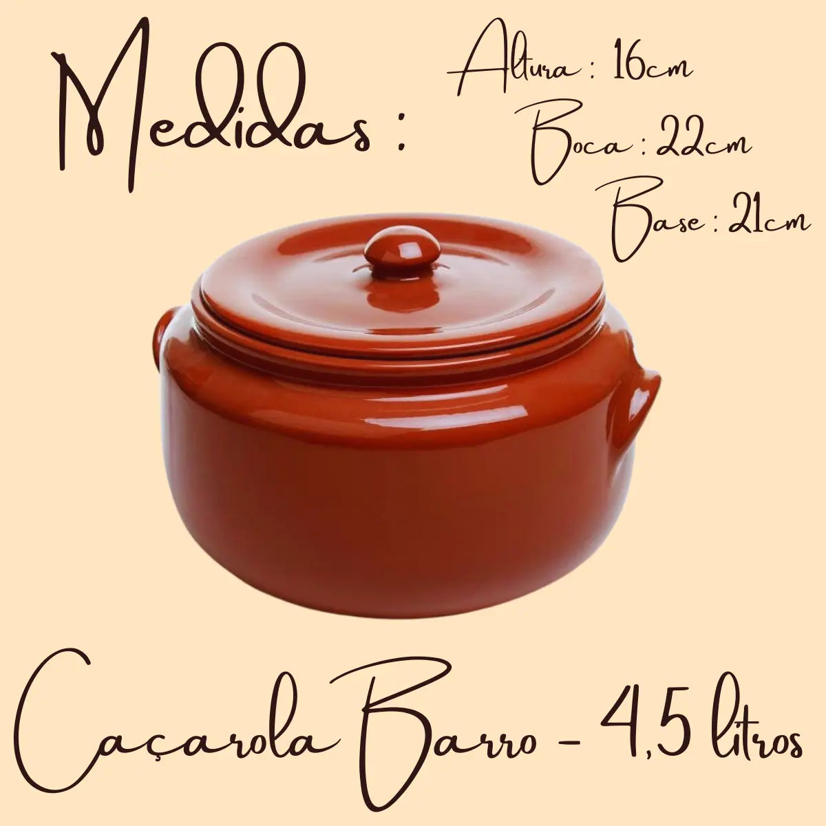Caçarola Barro Nº4 Rústica 4,5L | Perfeita para Feijoada Motta