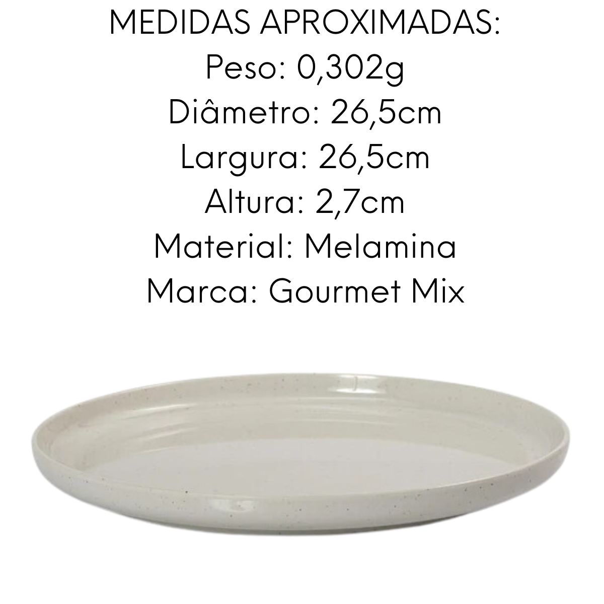 Jogo Jantar 12 Peças Melamina Areia Branca Gourmet Mix