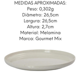 Jogo Jantar 12 Peças Melamina Areia Branca Gourmet Mix