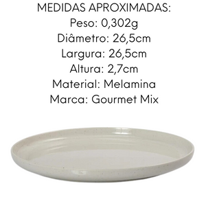 Jogo Jantar 12 Peças Melamina Areia Branca Gourmet Mix