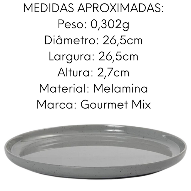 Jogo Jantar 12 Peças Melamina Areia Cinza Main Image