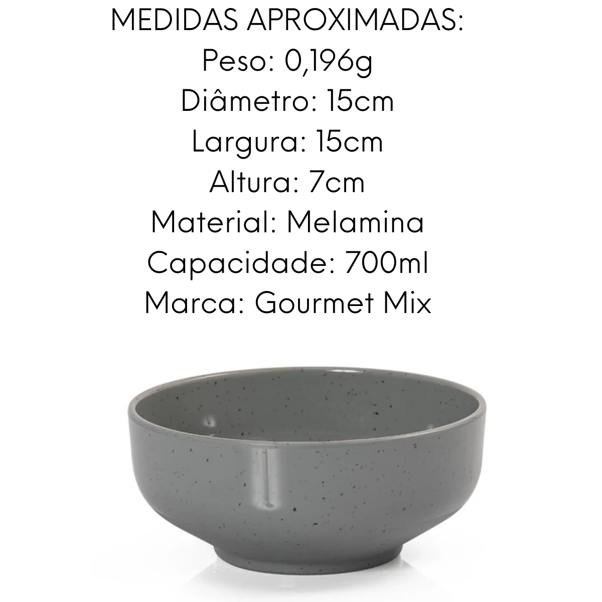 Jogo Jantar 12 Peças Melamina Areia Cinza Gourmet Mix