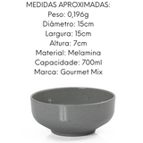 Jogo Jantar 12 Peças Melamina Areia Cinza Gourmet Mix